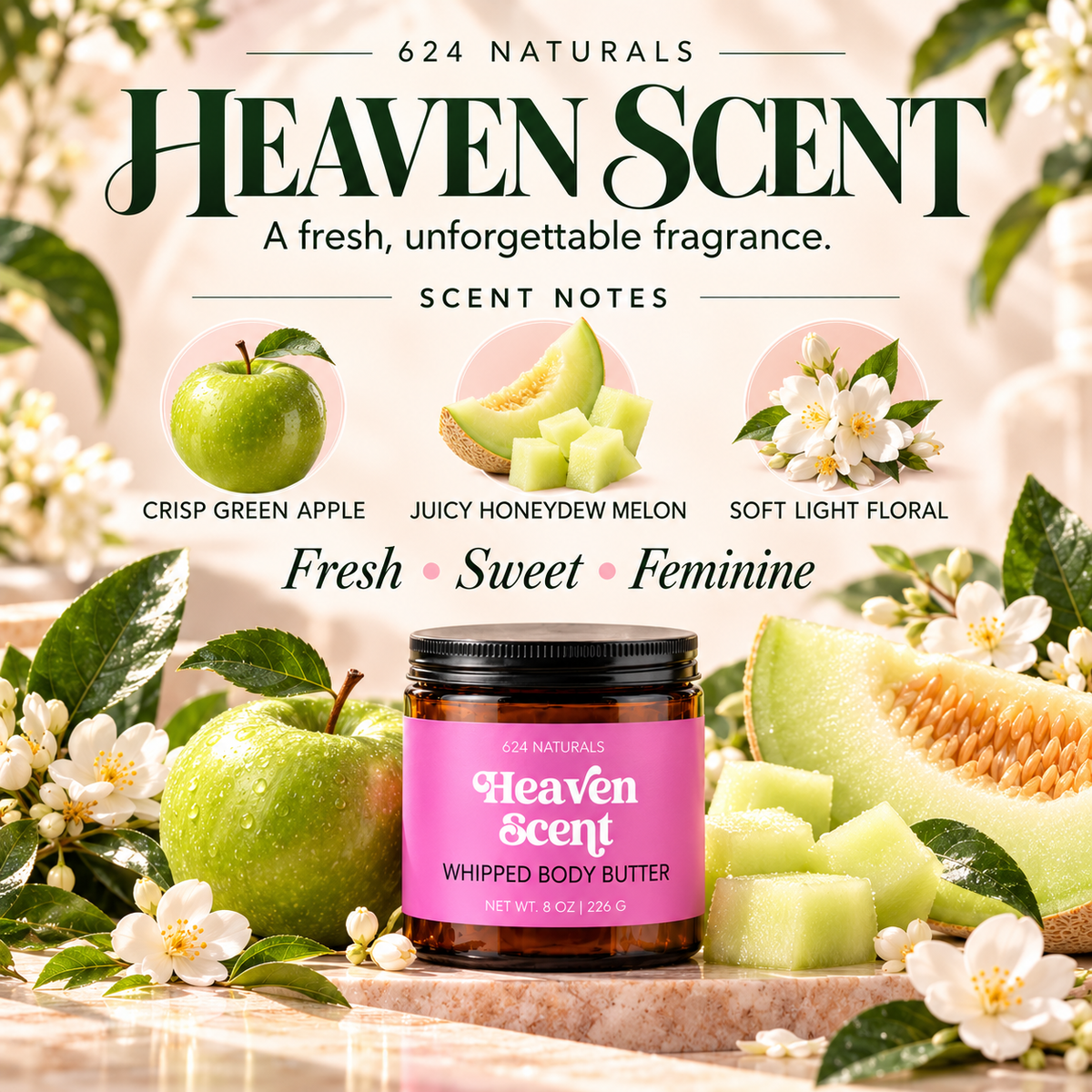 Heaven Scent Whipped Body Butter + Argan Oil Set
